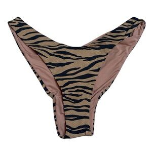 New Aerie Tiger Print Cheekier High Cut Bikini Bottom